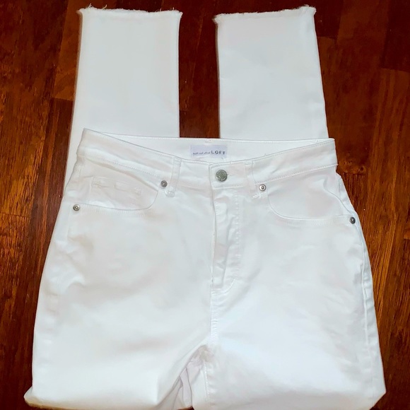 ANN TAYLOR LOFT white CURVY SKINNY crop JEANS women’s SIZE 6 - Picture 3 of 11